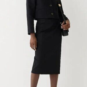 J. Crew No. 3 Pencil Skirt Bi-Stretch Cotton Blend Black 8 NWT $118
